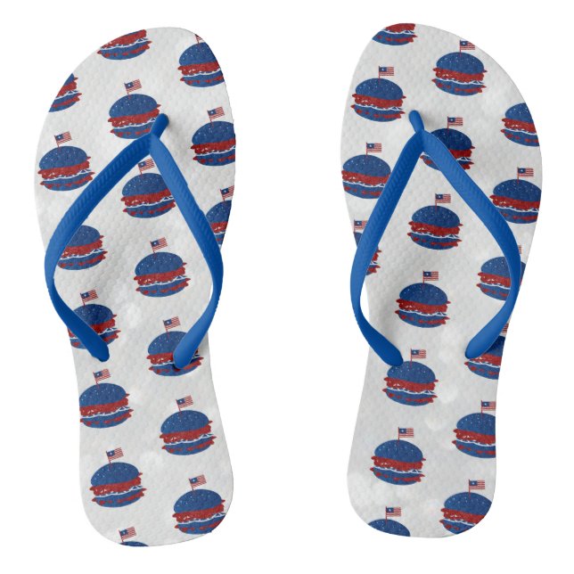 Hamburger July 4th Glitter Thongs (Footbed)