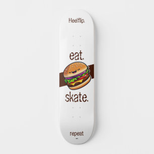 Hamburger kawaii "eat skate repeat" skateboard