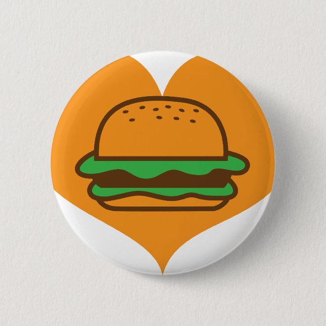 Hamburger lover 6 cm round badge (Front)