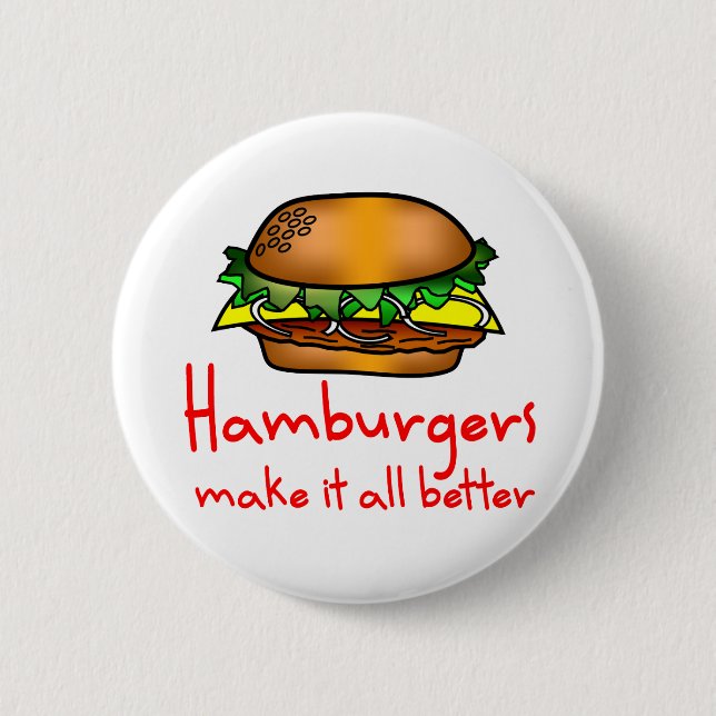 Hamburger Lover 6 Cm Round Badge (Front)