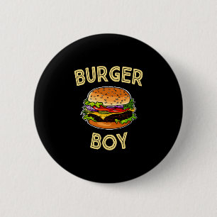 Hamburger lover burger boy performance 6 cm round badge
