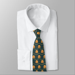 Hamburger Lover Cheeseburger Cute Tiled Pattern Tie