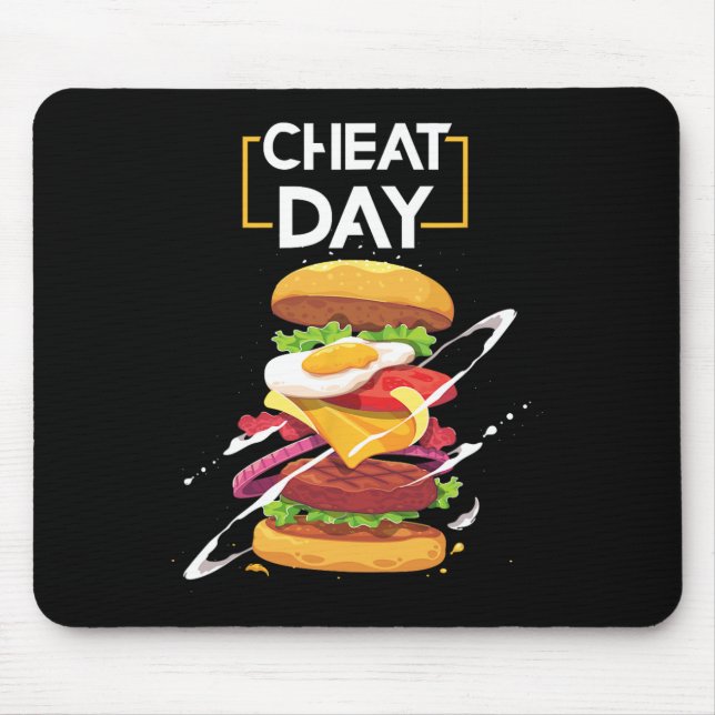Hamburger Lover Gift Fast Food Gym Workout Cheat D Mouse Pad (Front)