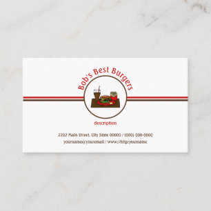 Hamburger Meal Diner Fast Food Restaurant Logo Business Card