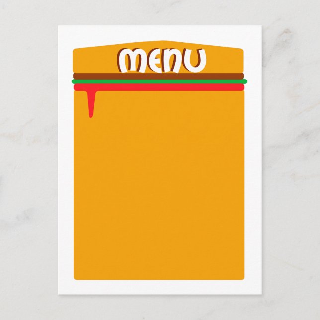 hamburger menu page postcard (Front)