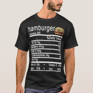 hamburger Nutrition Facts Funny Thanksgiving T-Shirt