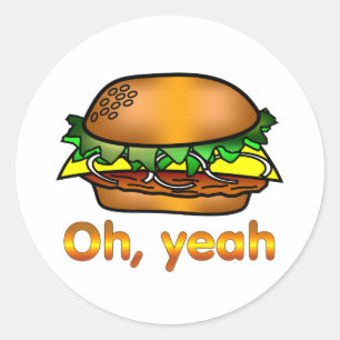 Hamburger Oh, Yeah Classic Round Sticker