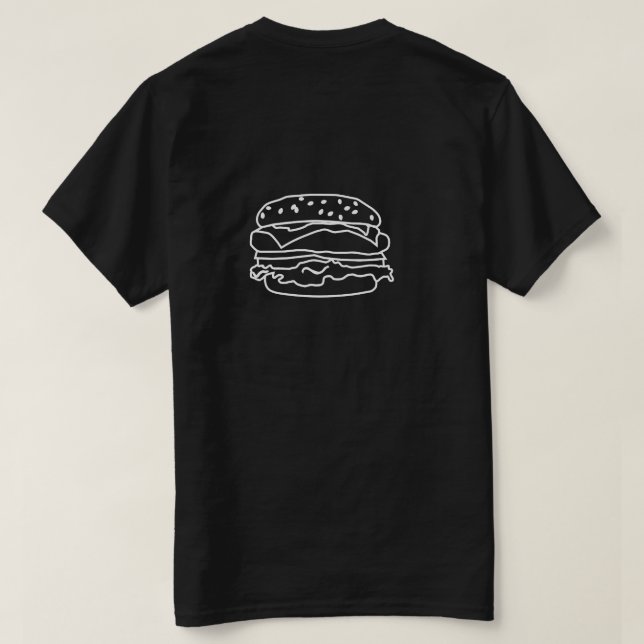 Hamburger Outline Black T-shirt (Design Back)