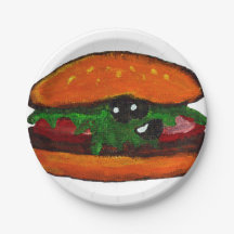 Hamburger Paper Plate