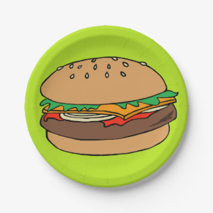 Hamburger paper plate