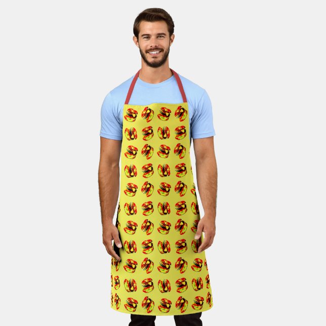 Hamburger Pattern Apron (Worn)