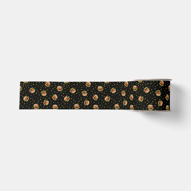 hamburger pattern grosgrain ribbon (Front)