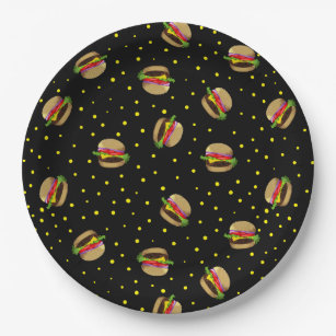 hamburger pattern paper plate