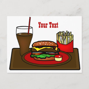 Hamburger Platter  Postcard