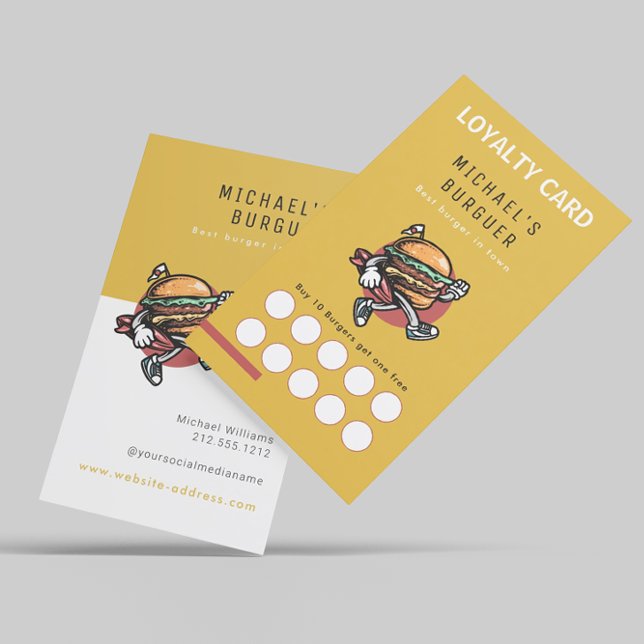 Hamburger restaurant food truck Loyalty Mustard Business Card (Creator Uploaded)