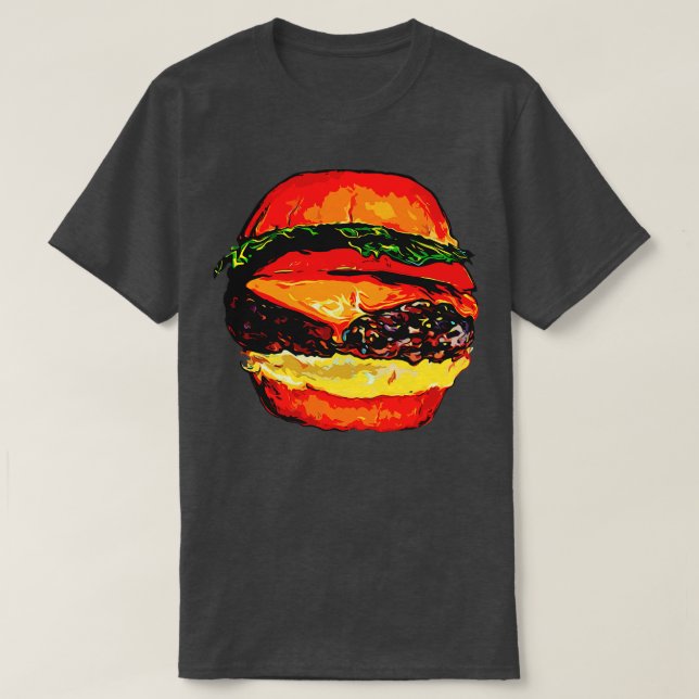 Hamburger Shirt Cheeseburger Hamburger Burger Fast (Design Front)