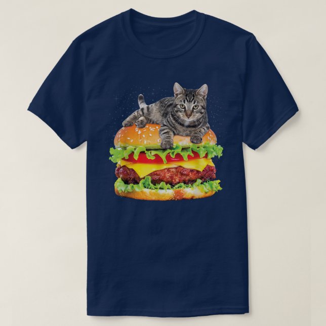 Hamburger Space Cat , Funny Kitty Tee by Zany Brai (Design Front)