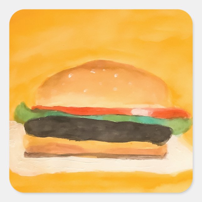 Hamburger Square Sticker (Front)