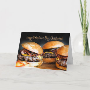 Hamburger Valentines Day Card for HIM,