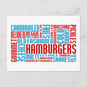 hamburgers chitChat Postcard