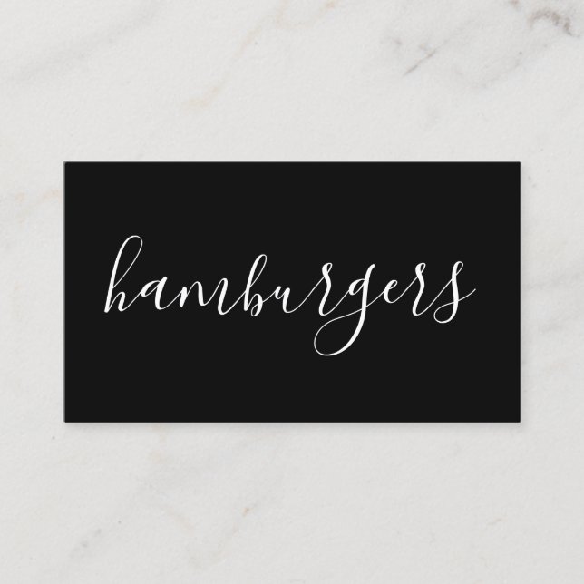 hamburgers handwritten business card (Front)