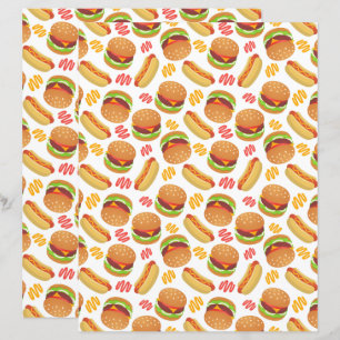 Hamburgers & Hot Dogs Scrapbook Paper