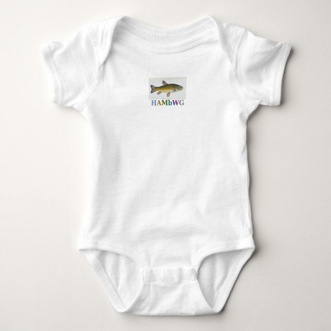 HAMbWG Baby - Boy's  Organic Fish T-shirt Bodysuit (Front)