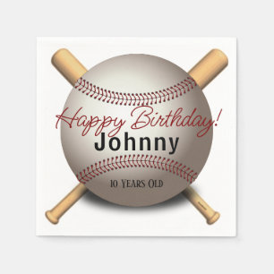 HAMbWG - Baseball & Bat Personalised Napkin