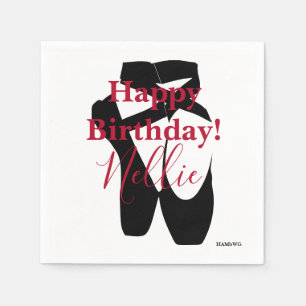 HAMbWG - Black Ballet Slipper Personalised Napkin