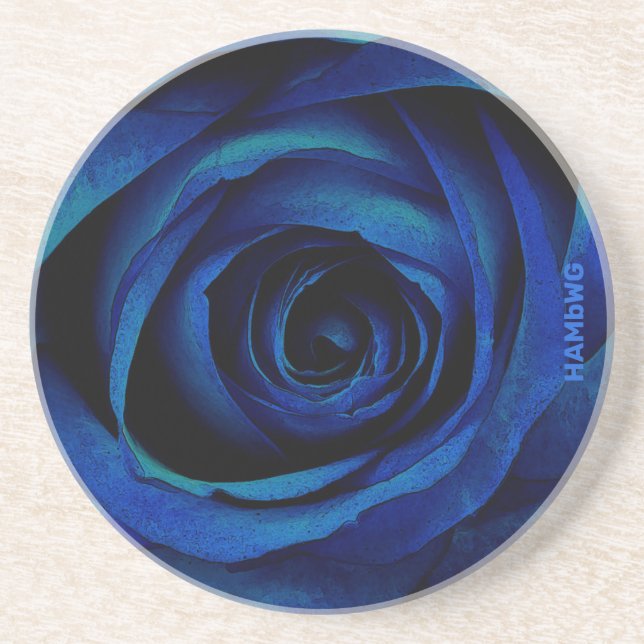 HAMbWG Blue Rose Drink Coaster (Front)