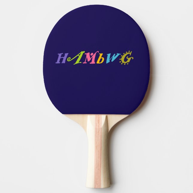 HAMbWG Bright, Graphic Colour Ping Pong Paddle (Front)