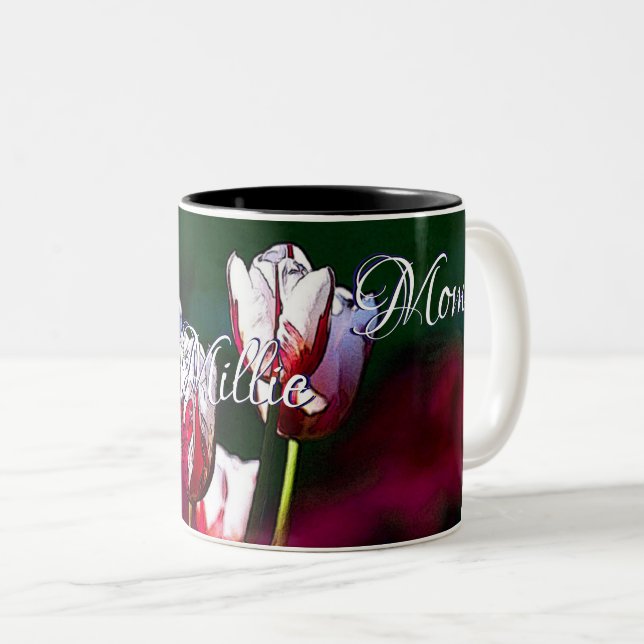 HAMbWG - Coffee Mug - Cherry & White Tulips (Front Right)