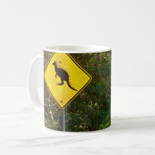 HAMbWG - Coffee Mug -  Dinosaur Crossing (Front Left)
