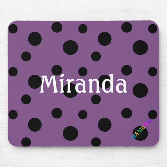 HAMbWG - Computer Mouse - Black Crazy Polka Dots Pad (Front)