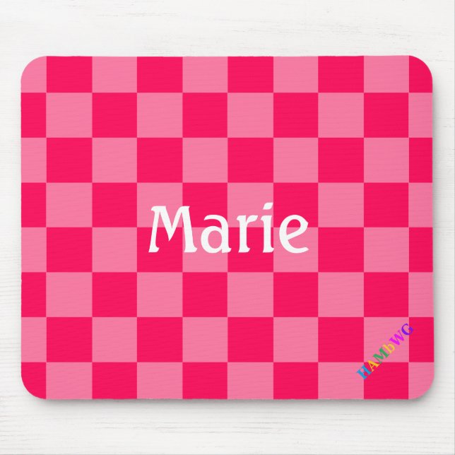 HAMbWG - Computer Mouse - Hot Pink Chequered Pad (Front)