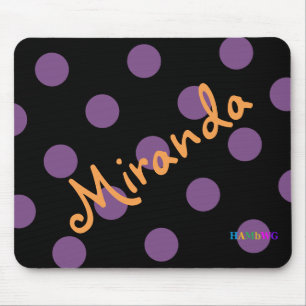 HAMbWG - Computer Mouse - Polka Dots on Black Pad
