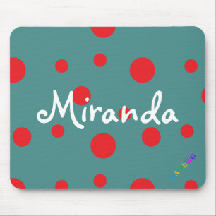 HAMbWG - Computer Mouse - Red Polka Dots Mouse Pad