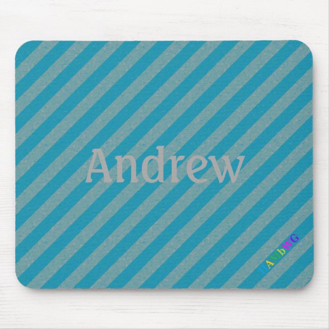 HAMbWG - Computer Mouse - Teal Diagonal Pad (Front)