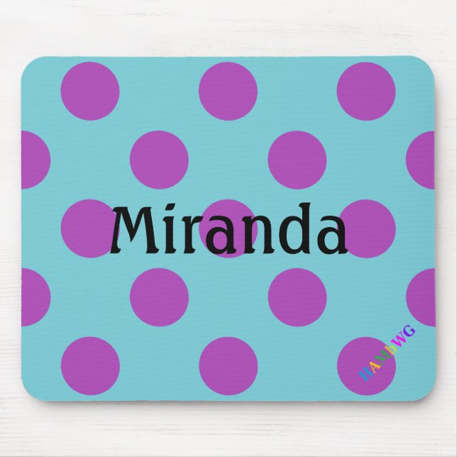 HAMbWG - Computer Mouse - Violet Polka Dots Pad (Front)