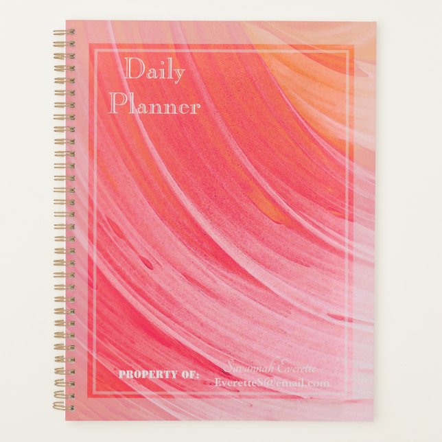 HAMbWG - Daily Planner - Peach Swirl (Front)
