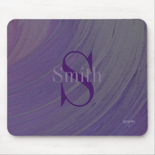 HAMbWG - Deep Purple Swirl Monogram Mouse Pad