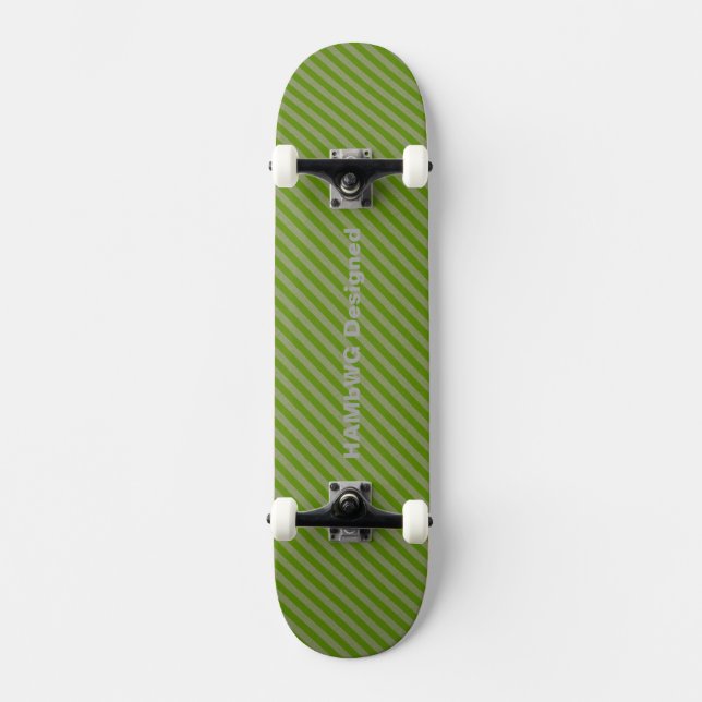 HAMbWG Designed Skateboard - Green Diagonal (Front)