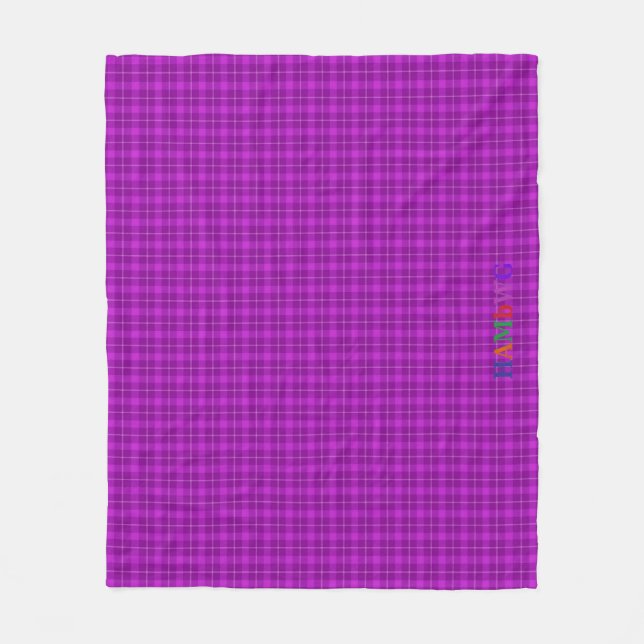 HAMbWG Fleece Blanket - Violet Plaid (Front)