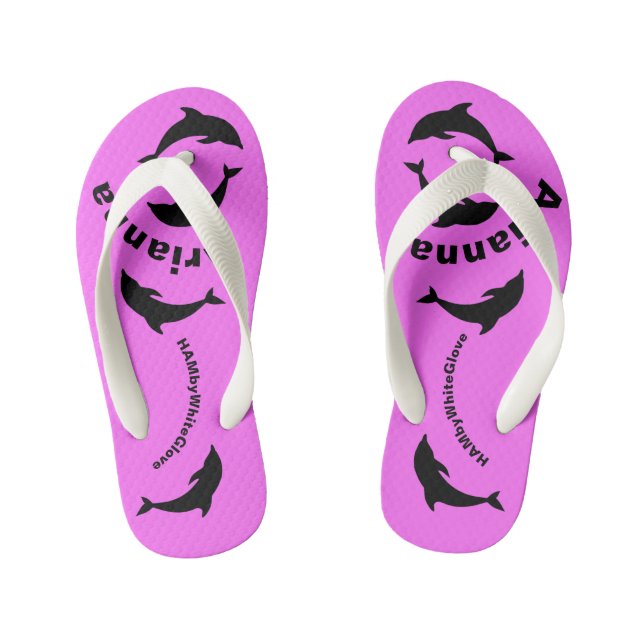 HAMbWG Flip-Flops - Dolphins Kid's Thongs (Footbed)