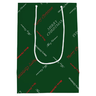 HAMbWG - Gift Bags - Merry Christmas Green Paper