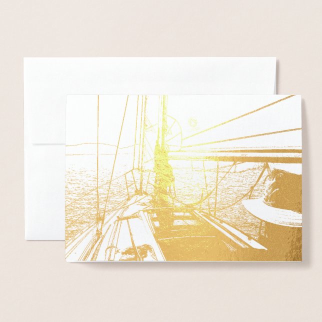 HAMbWG - Gold Foil Card - Sailing (Front With Envelope)