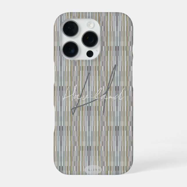 HAMbWG Grey Gold Gradient Monogram iPhone Case (Back)