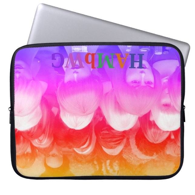 HAMbWG  -  Neoprene Laptop Sleeve - Colourful Wigs (Front)