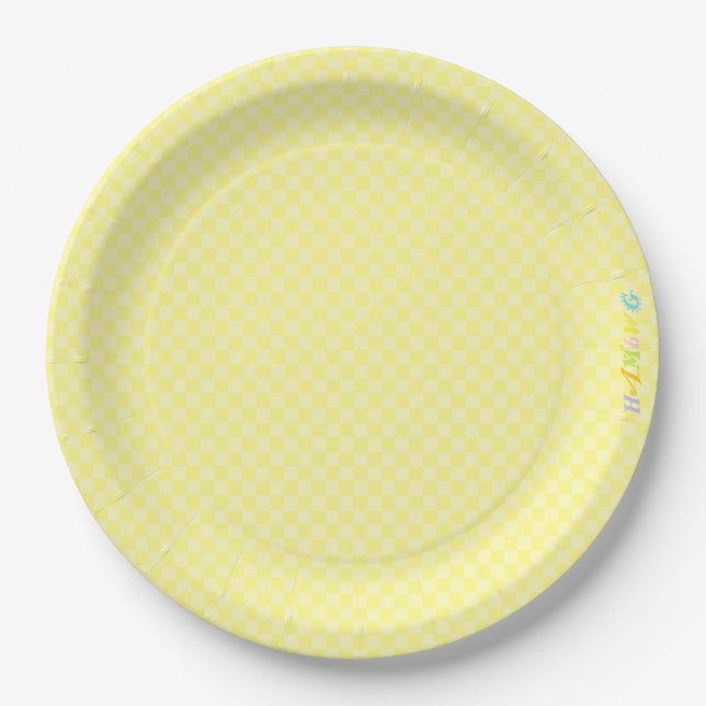 HAMbWG - Paper Goods - Yellow Gingham w Logo Plate (Front)