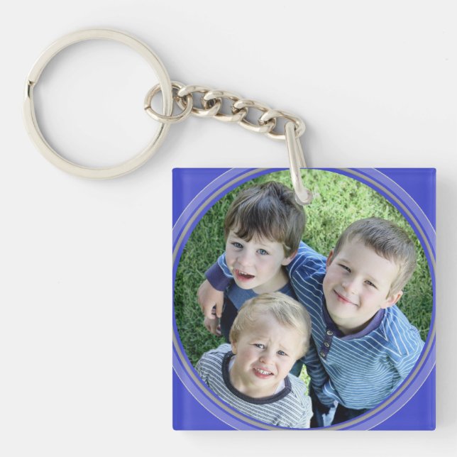 HAMbWG Periwinkle Framed Acrylic Photo Key Ring (Front)